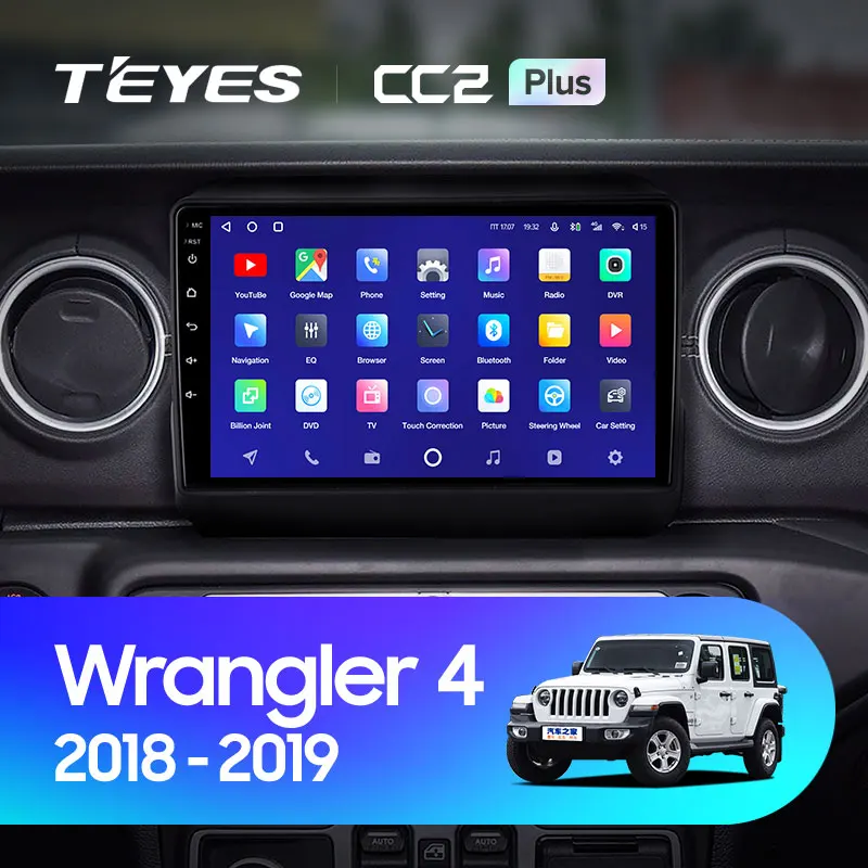 TEYES CC2L и CC2 Plus Штатная магнитола For Джип Вранглер 4 Jeep Wrangler JL 2018 2019 Android до 8 ЯДЕР 6 +