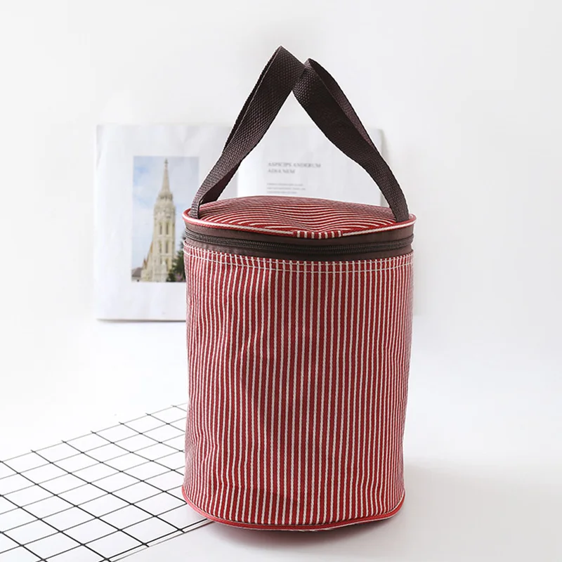 

Aosbos Portable Thermal Lunch Bags for Women Kids Men Fashion Picnic Cooler Round Lunch Bag 2019 Insulated Travel Food Tote Bag
