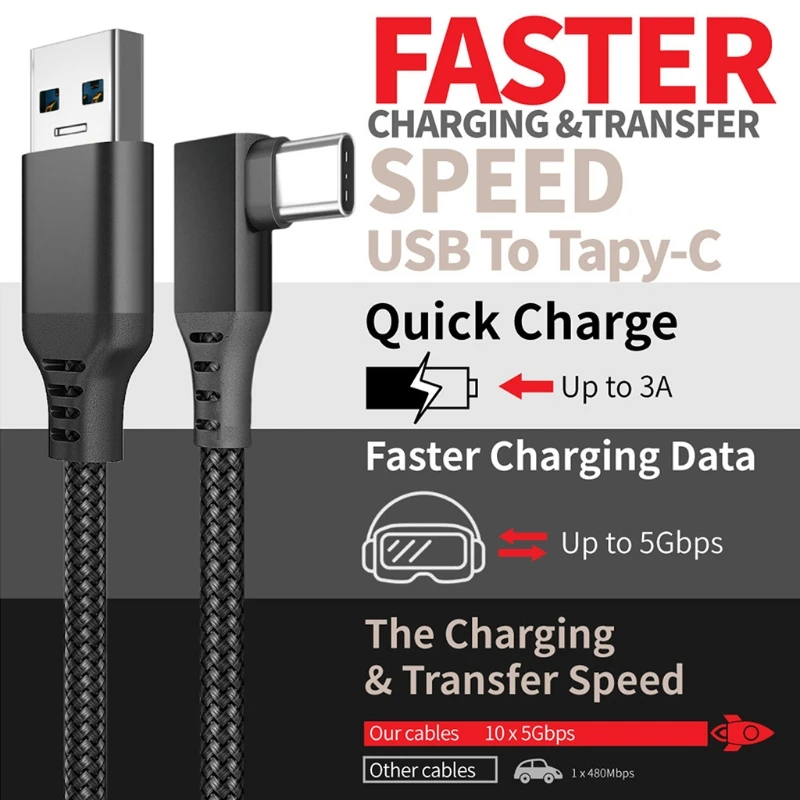 Кабель виртуальной реальности C9GD 5 м/16 футов кабель USB C Quest 2 высокоскоростной для