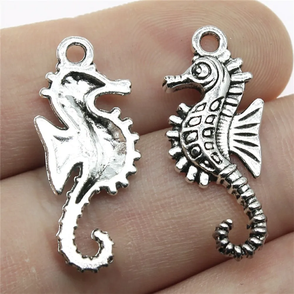 WYSIWYG 10 шт. 29x12 мм 2 цвета подвеска морской коньки морского конька конька|charm charm|diy