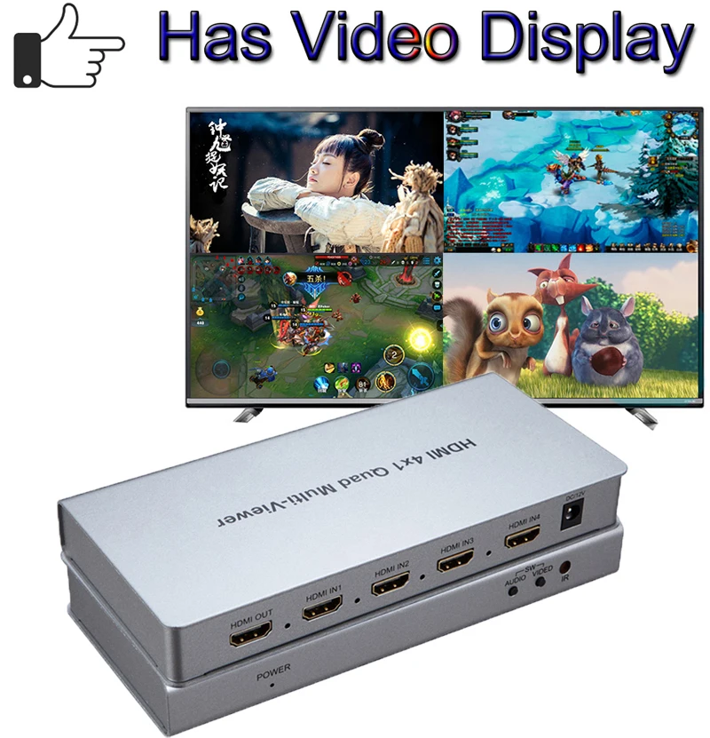 HDMI 4x1 Quad Multiviewer коммутатор 4 в 1 выход 1080P изображение бесшовный переключатель