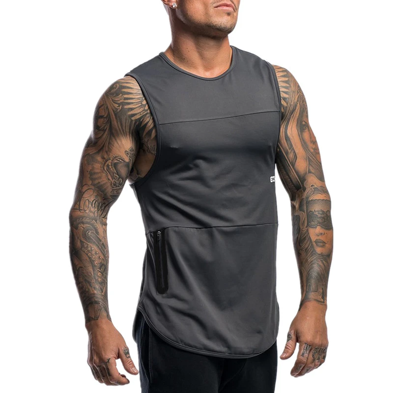 2020 Спортивная тренировочная рубашка без рукавов майка для бега мужская модель