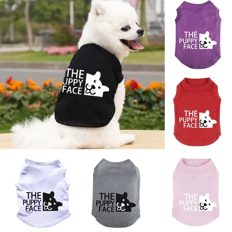 

Puppy clothes summer thin dog vest sweater pet T-shirt for small Medium dog clothes 100% cotton comfortable Ropa Perro