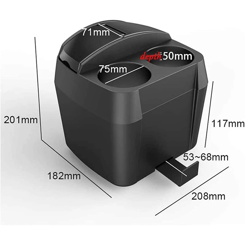 

Car Center Organiser Box, Trash Can with Lid Cup Holder Car Garbage Bin Universal Automotive Storage Pockets