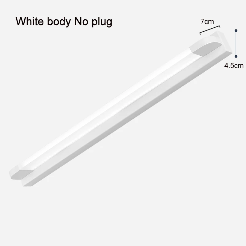 White body No plug Настенный светильник для ванной комнаты, светодиодный светильник-зеркало, водонепроницаемый, 7 Вт-20 Вт, переменный ток, 220 В, 110 В, светодиодный светильник, современный настенный светильник для ванной комнаты, светильник ing ZJQ0003 - Цвет абажура: White body No plug