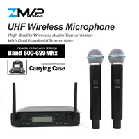 uhf glxd4 professional performance wireless microphone%c2%a0system with beta58a dual handheld transmitter mic for live vocal karaoke