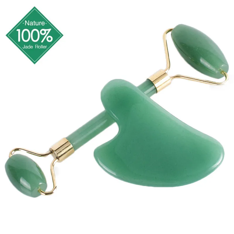Натуральный нефритовый ролик и набор гуаша ABILYMAX массажер для лица инструменты