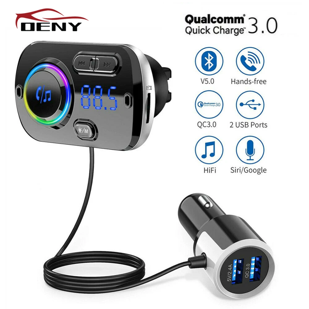 FM трансмиттер с Bluetooth Автомобильный модулятор 5 0 передатчик для авто QC 3