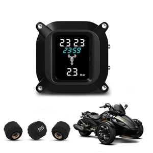 trikes motorcycle tpms motor tire pressure tyre temperature monitoring alarm system with 3 external sensors for 3 wheelers free global shipping