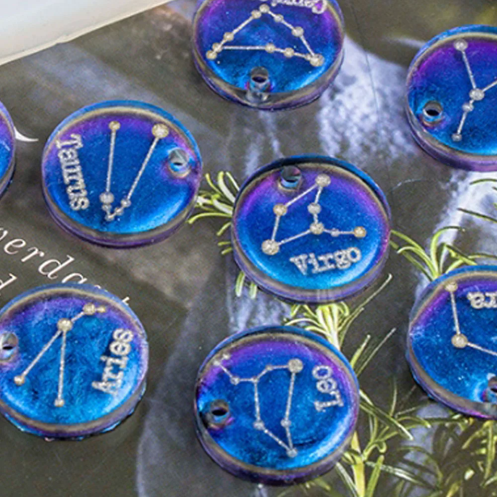 

Crystal Epoxy Resin Mold 12 Constellations Pendant Casting Silicone Mould Craft Jewelry Making Tool Mobile Pendant Silicone Mold