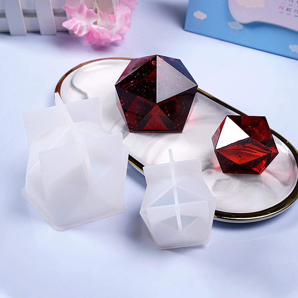 Прозрачная эпоксидная форма высокий зеркальный многогранный конический