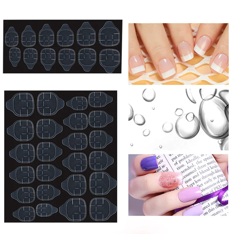 Высококачественный двухсторонний клей для ногтей 2 листа наклейка прозрачные