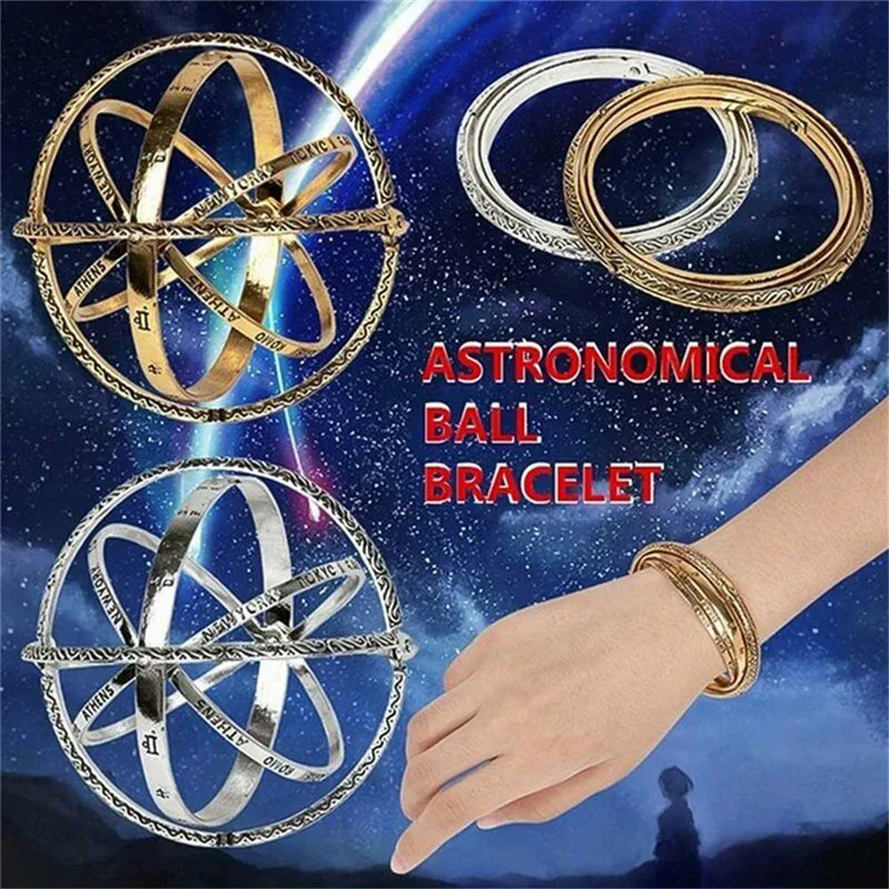 

Vintage Astronomical Ball Bracelet Couple Lover Bangle Opening Bracelets Cosmic World Men Women Trendy Jewelry Gifts