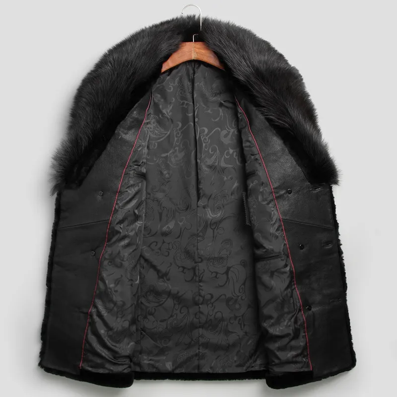 Пальто из натуральной овечьей шерсти зимняя куртка для мужчин пальто с