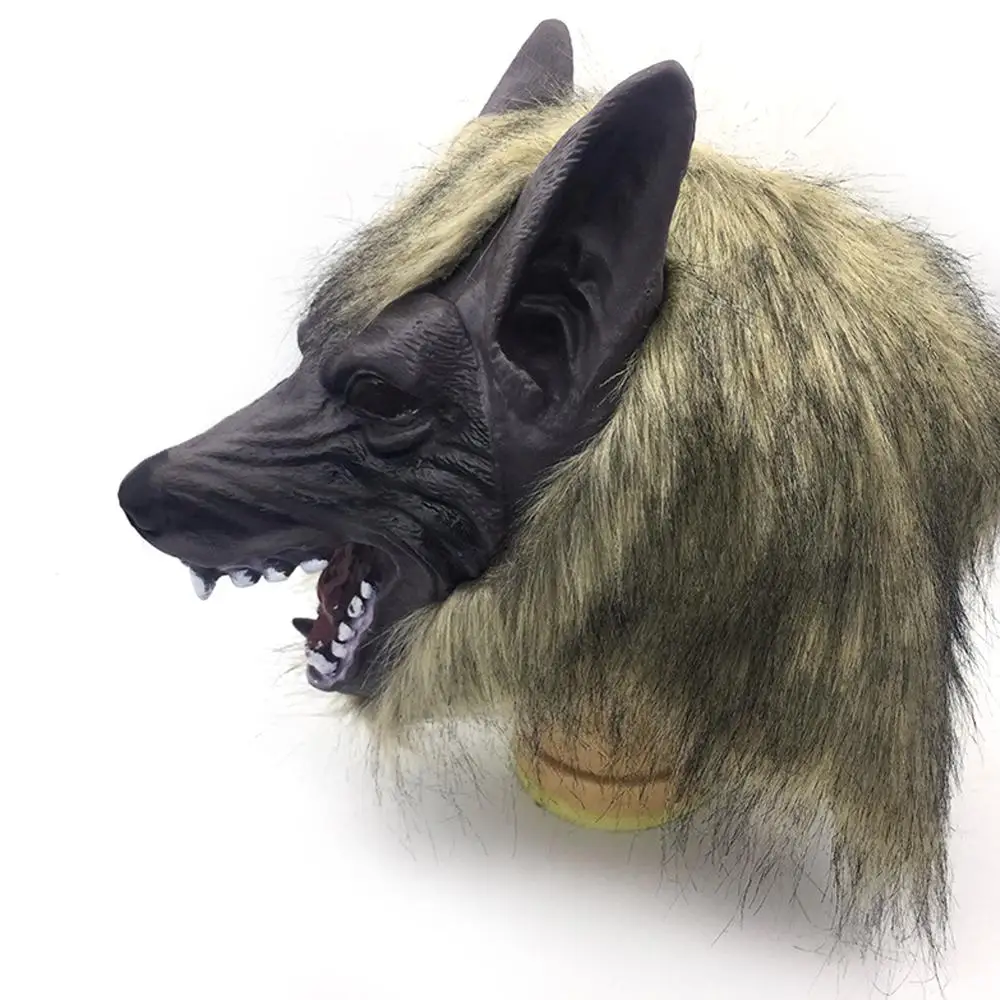 Жуткий полный лицо волк латексная маска перчатки Волк когти театр Маскарад де