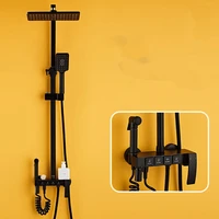 bathroom shower faucet set soild brass bath shower mixer crane tap hot cold wall mounted with handheld shower bidet faucets