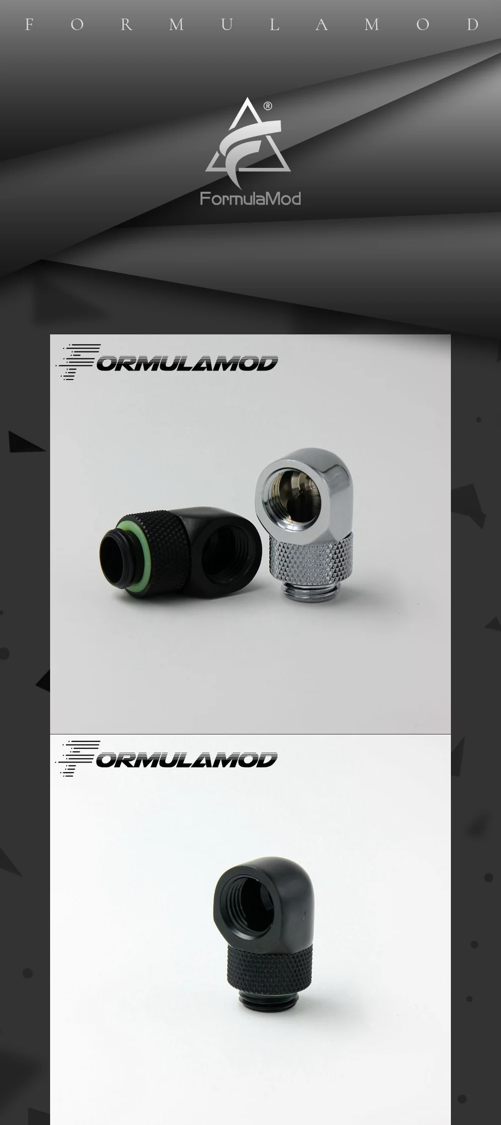 FormulaMod Fm-90DX, черный Серебряный G1/4 ''резьба 90 градусов Поворотный фитинг адаптер Вращающийся 90 градусов адаптеры охлаждения воды