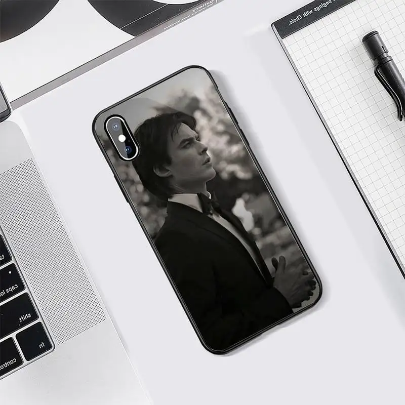 

The Vampire Diaries Stefan Damon Salvatore Phone Case Tempered glass For iphone 5C 6 6S 7 8 plus X XS XR 11 PRO MAX
