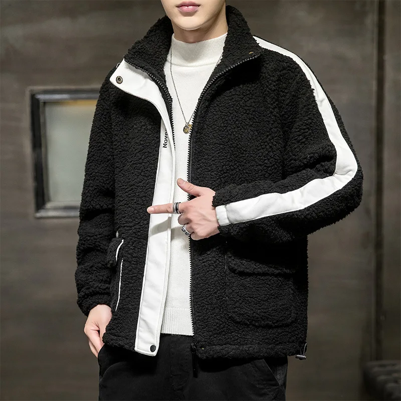 

Cotton-padded Jacket Men Winter Lamb Velvet Cotton-padded Jacket Korean Casual Handsome Padded Jacket Winter Trendy Brand Jacket