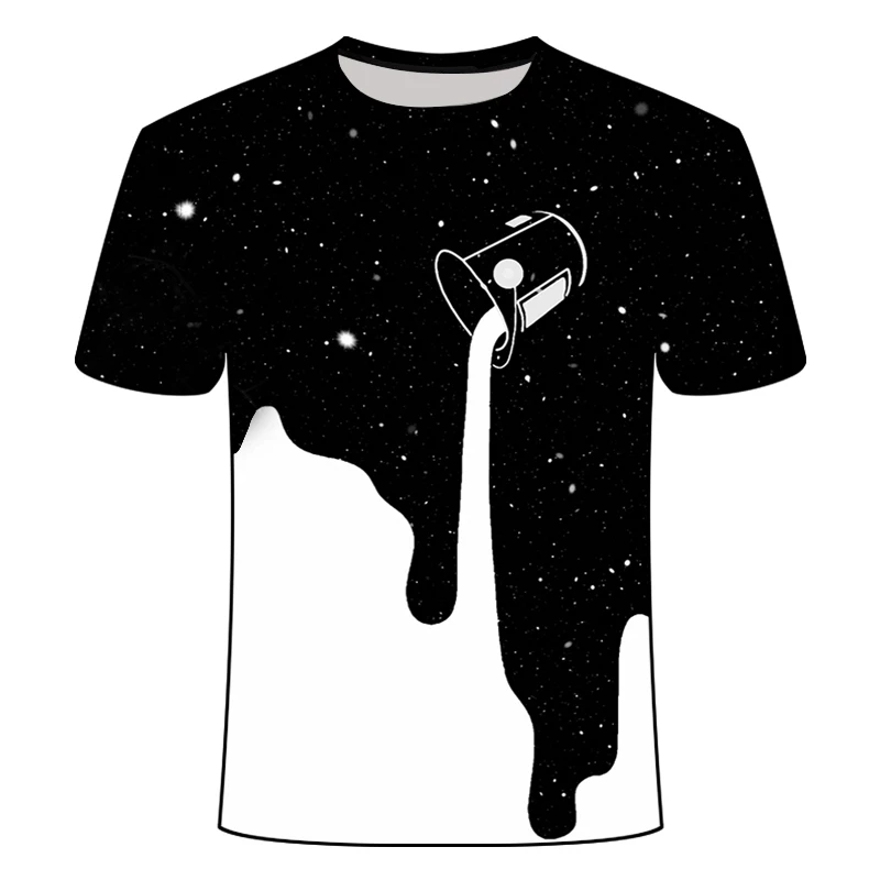 

Мужская, женская, модная летняя футболка, с 3D-принтом молочного цвета, с круглым вырезом, приталенный Повседневный Топ, Мужская футболка