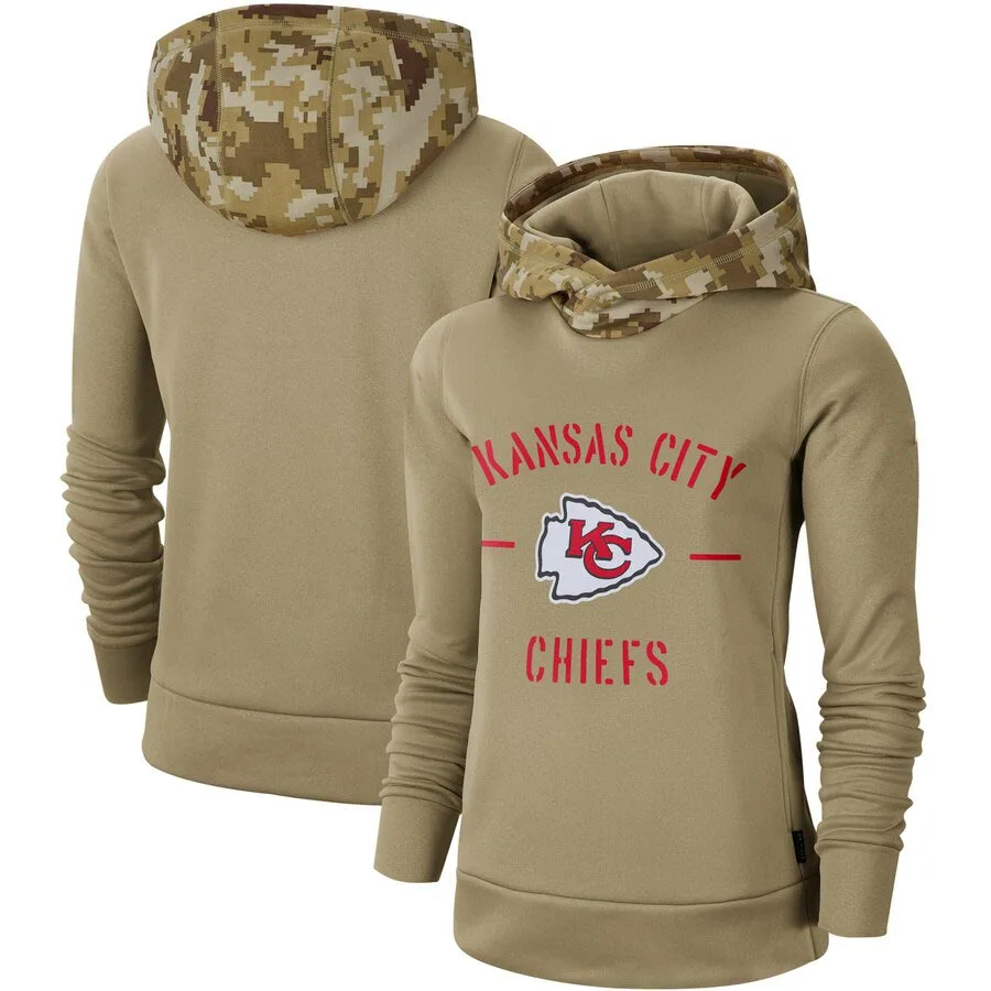 

Kansas City Women's Salute to Service Chiefs Therma Pullover Hoodie - Khaki