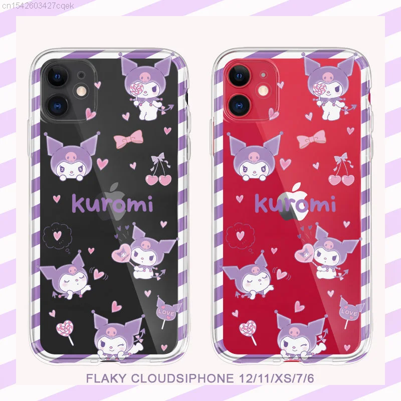 sanrio lovely kuromi my melody transparent xr soft cartoon phone back case iphone 13 12 11 pro max x xs xr se 7 8 plus 6s shell free global shipping