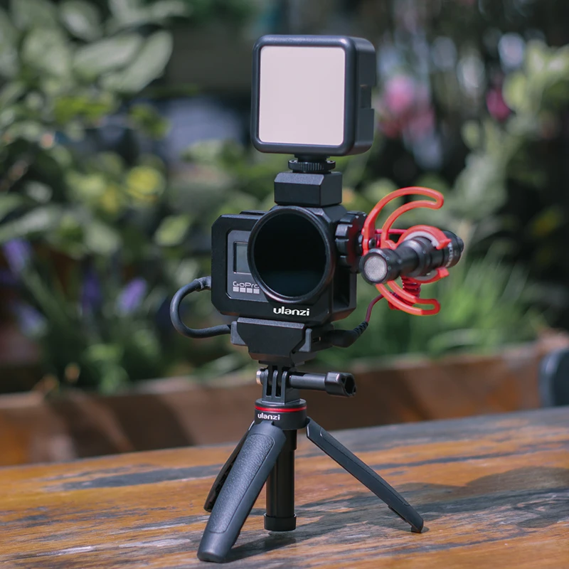 Металлическая клетка-брелок Ulanzi GoPro8 для светодиодного микрофона двойной адаптер