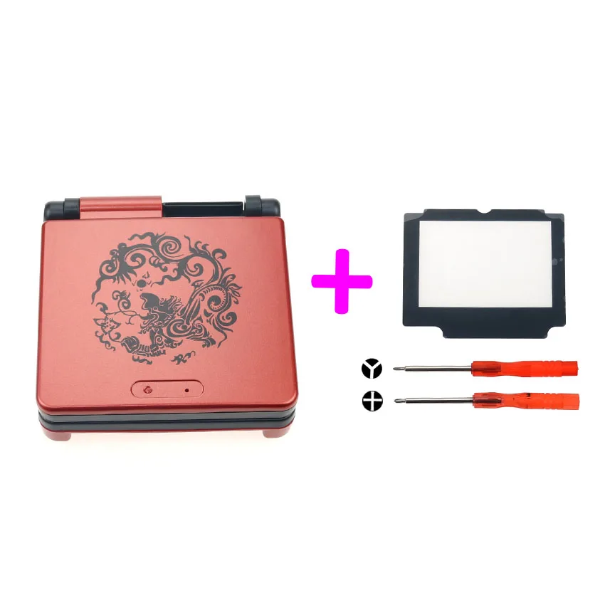 YuXi полный комплект корпус оболочка запасная часть для nintendo для Gameboy Advance SP для GBA SP чехол крышка с экраном объектив инструменты - Цвет: L