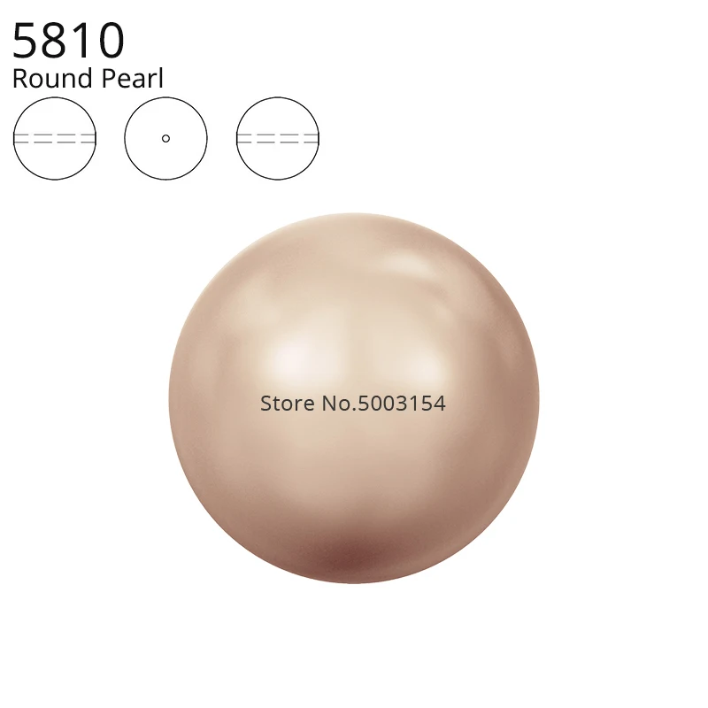 Rose Gold 769 С украшением в виде кристаллов от Swarovski 5810 круглая жемчужная бусина с целый Просверленный отверстие Бисер для самостоятельного изготовления браслетов ювелирные изделия сделать штуцер - Цвет: Rose Gold 769
