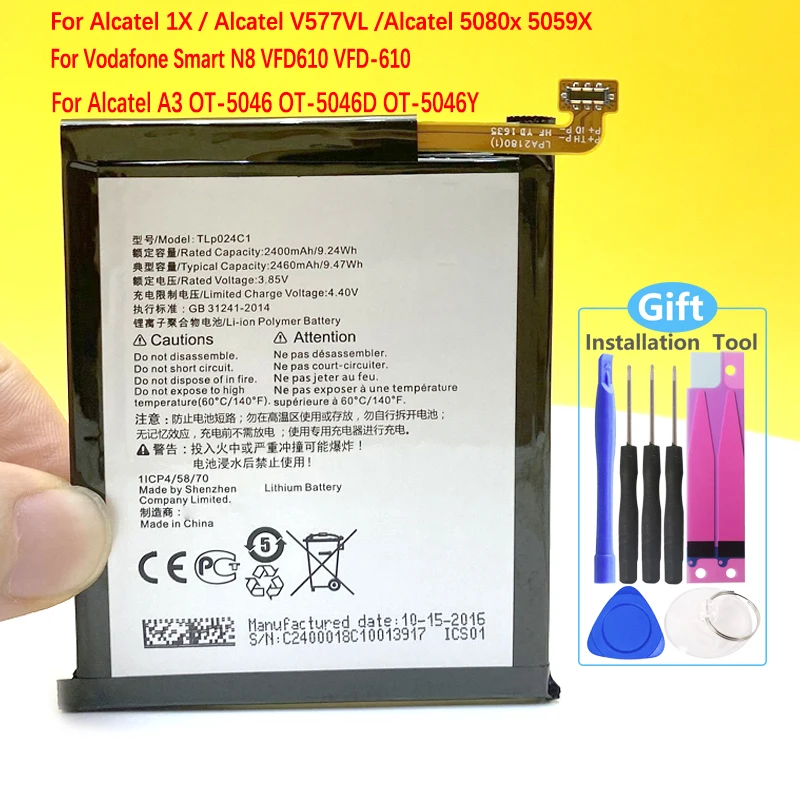 Оригинальный аккумулятор TLp024C1 для Alcatel A3/ 1X V577VL OT-5046/Shine Lite OT-5080 5080X OT-5046D 5046Y 5059J 5059X