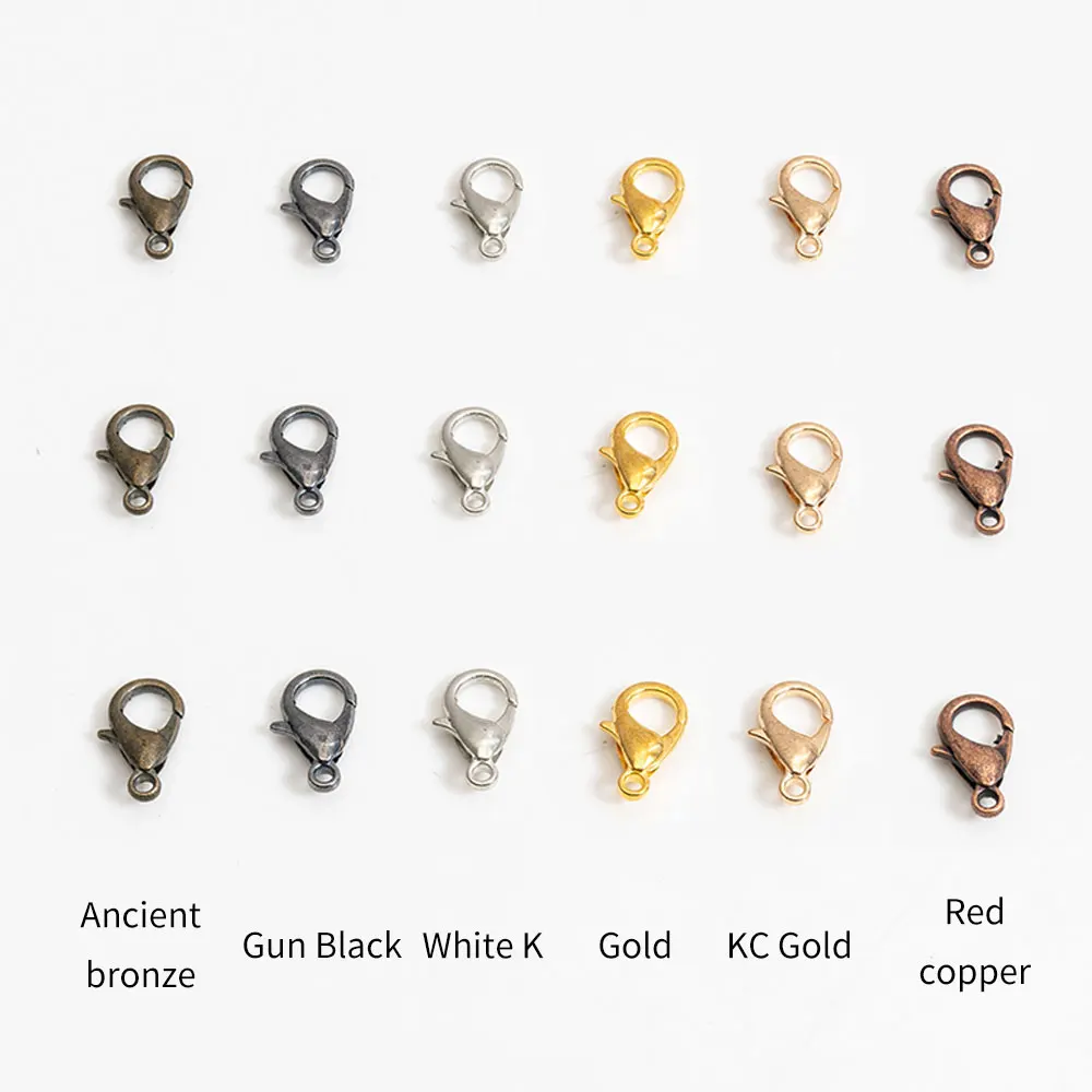 Застежки-карабины из цинкового сплава 3 цвета 100 шт./лот для изготовления