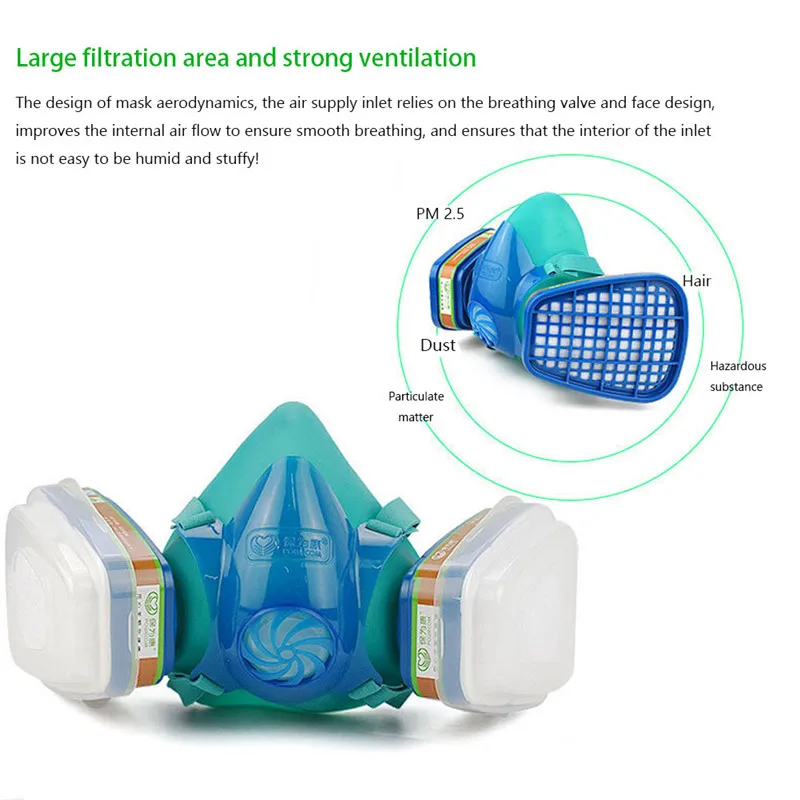 Промышленный респиратор противогаз безопасный химический Пылезащитный фильтр