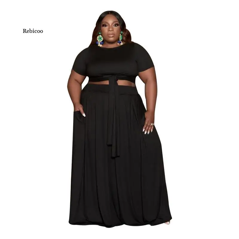 

Summer Plus Size Women Two 2 Piece Outfits Set Tie Dye Tops and Long Dress Oversized Casual 5Xl Outfits