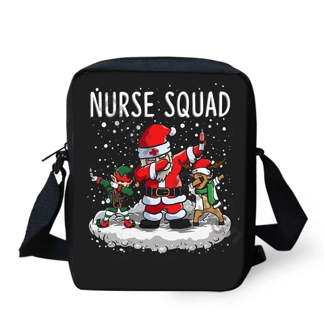 Рождественская сумка через плечо с Санта Клаусом и оленем для студентов, Повседневная сумка-мессенджер в стиле хип-хоп, школьный подарок дл...