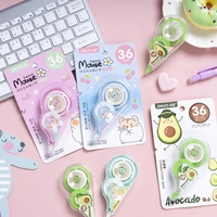 24 pcslot creative avocado hamster 6m correction tape cute tapes promotional stationery gift school office supplies