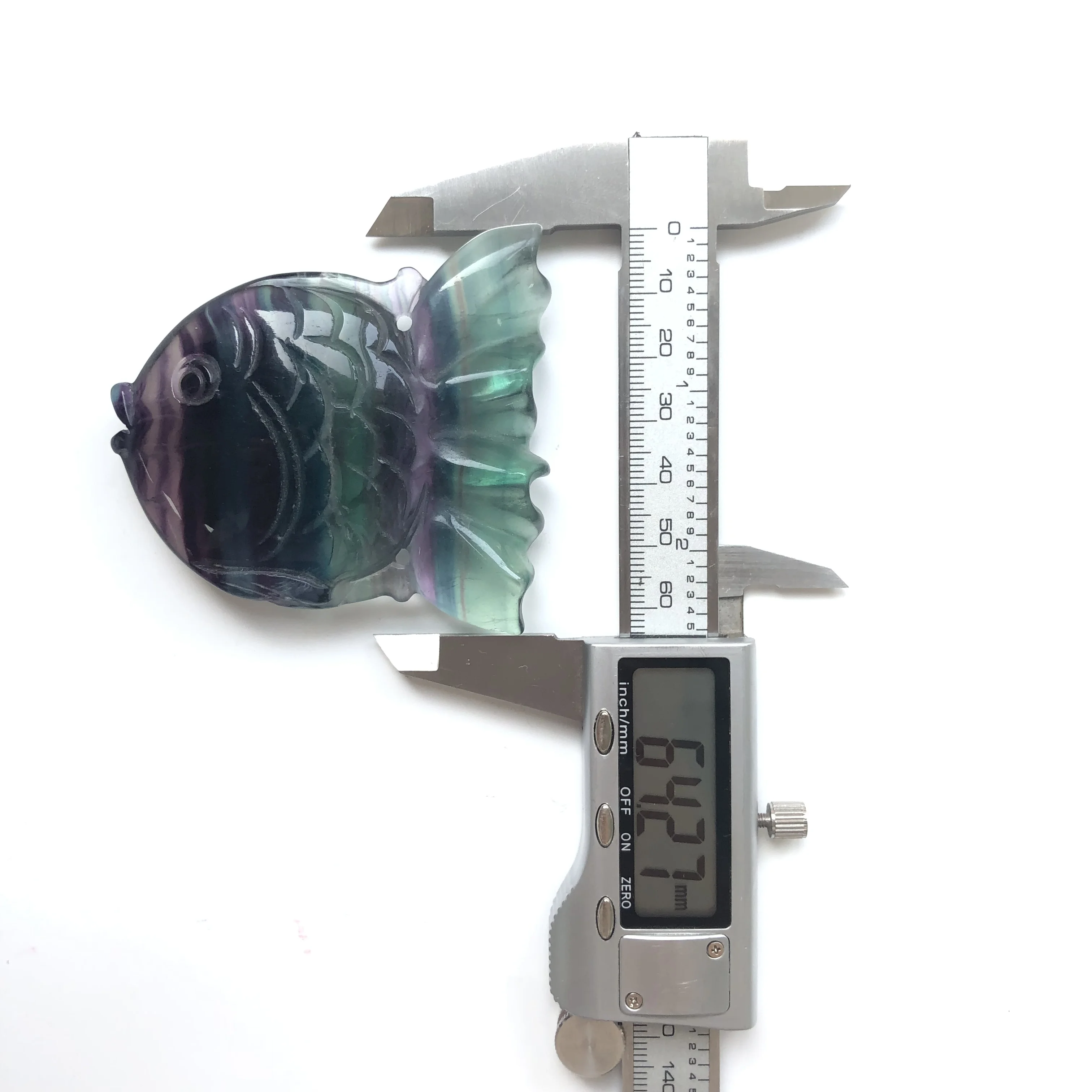 Природный красочный флюоритовая Хрустальная кварц Рыба ручной работы Рисунок