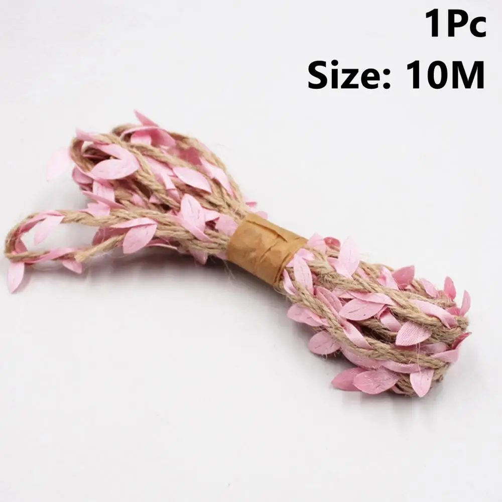Pink 10m Rope CHZLL 5 шт. джутовых шнурков кружева мешочек для столовых приборов рустикальная свадьба посуда держатель для вилки, ножа сумка Украшение стола аксессуары вечерние Декор - Цвет: Pink 10m Rope