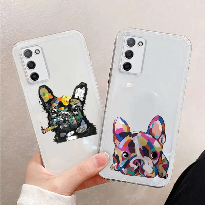 

Pug Dog French Bulldog Phone Case Transparent For OPPO FIND A 1 91 92S 83 79 77 72 55 59 73 93 39 57 X3 RealmeV15 RENO5 pro PLUS