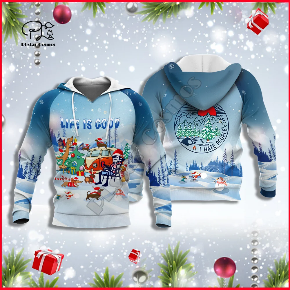 

PLstar Cosmos I Hate People Bear Christmas Xmas Pullover Colorful 3DPrint Men/Women Harajuku Funny Jacket Casual Zip Hoodies A21