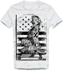 Мужская хлопковая футболка с татуировкой Мэрилин Монро, со скейтбордом, летняя футболка, Забавные футболки в стиле Харадзюку