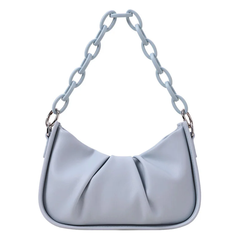 

Новинка 2021, модная женская сумка через плечо, складная сумка-мессенджер в форме облака, сумка из искусственной кожи, сумка на толстой цепочк...