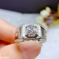kjjeaxcmy fine jewelry men 925 sterling silver inlaid 1 carat mosang diamond luxury ring