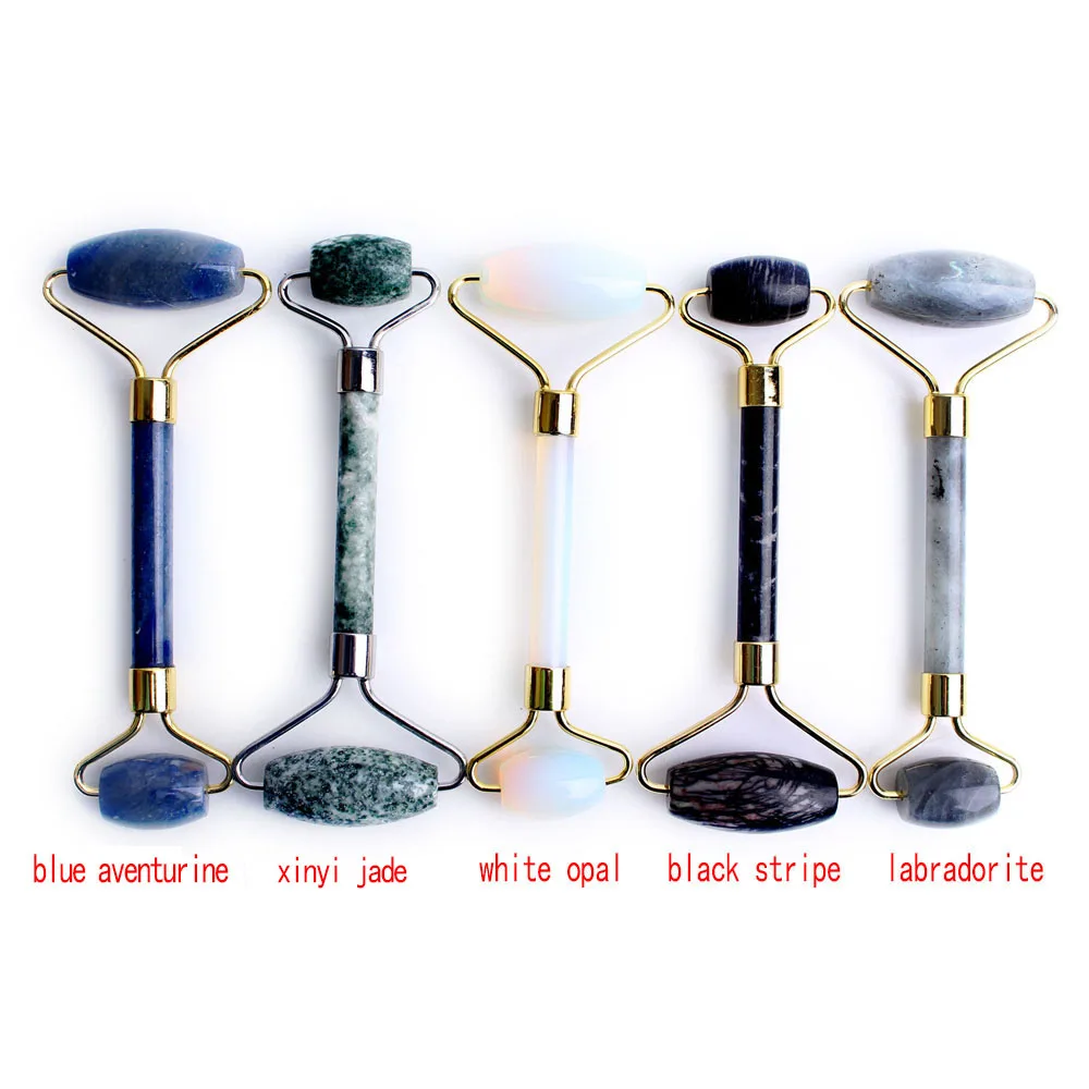 1 шт. натуральный массажер для лица с двойной головкой и кристаллами инструмент