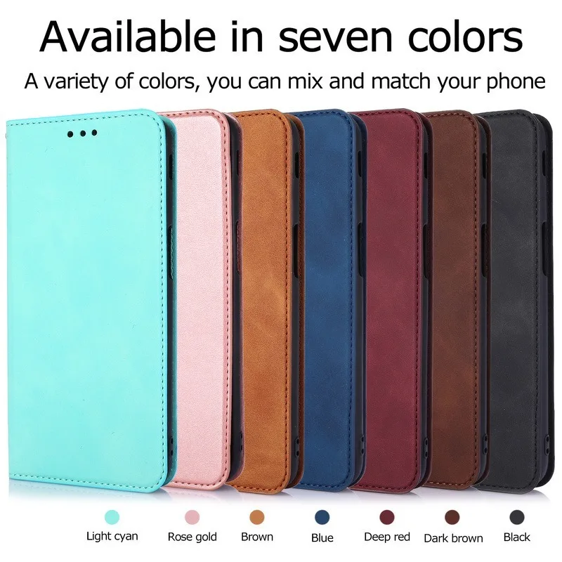 

Flip Leather Cases for Samsung Galaxy A12 A42 A52 A72 A32 5G A02S A31 Luxury Magnetic Wallet Holder Card Slots Cover Stand Bags