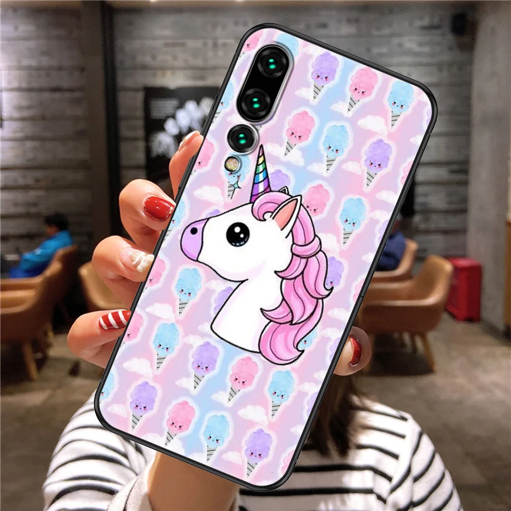 Милый мультяшный Радужный Единорог чехол для телефона Huawei P Mate P10 P20 P30 P40 10 20 Smart Z Pro