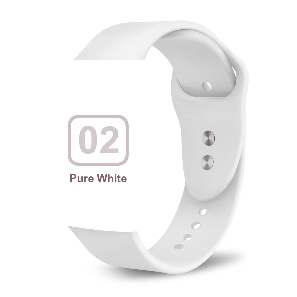 Мягкий силиконовый сменный спортивный ремешок для 38 мм Apple Watch Series1 2 3 4 5 42 мм наручный браслет ремешок для iWatch Sports Edition - Цвет ремешка: Pure White