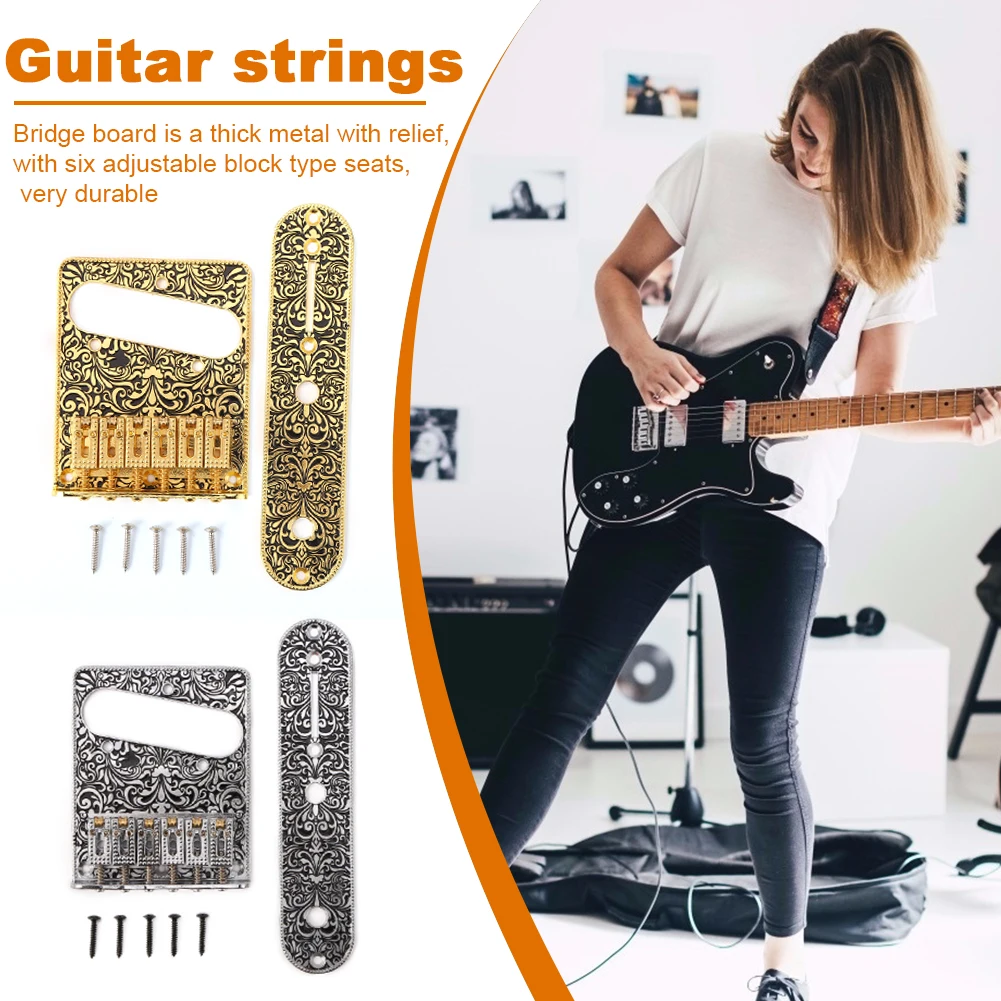 

Classical Electric Acoustic Guitar Nut Set 6 String Electric Guitar Bridge Switch Control Plate for Tele Replacements Parts