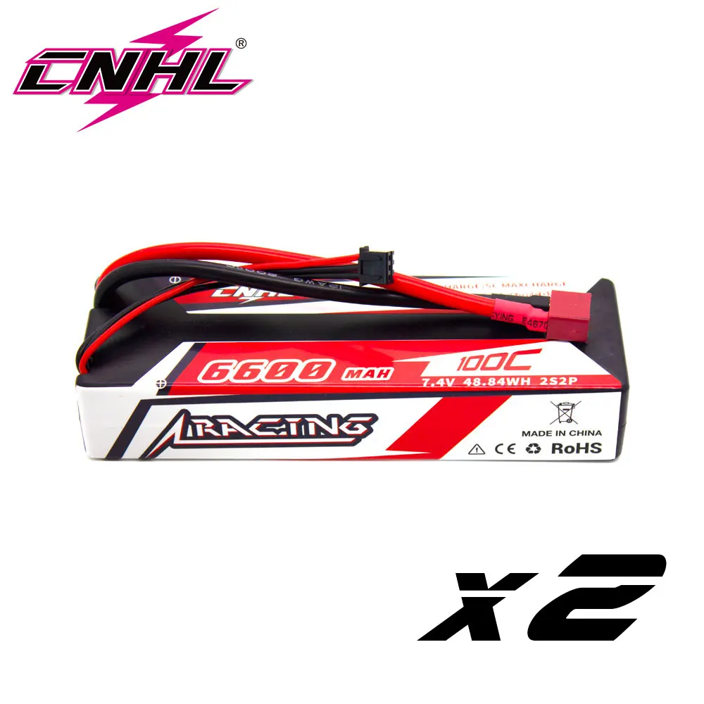 Жесткий чехол CNHL Lipo 2 шт. 7 4 В 6600 мА · ч 100C гоночная серия | Игрушки и хобби