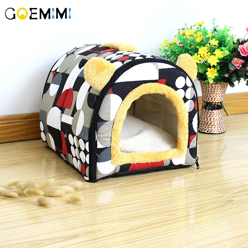 Мягкая теплая кровать для домашних животных домик маленьких собак зимнее теплое