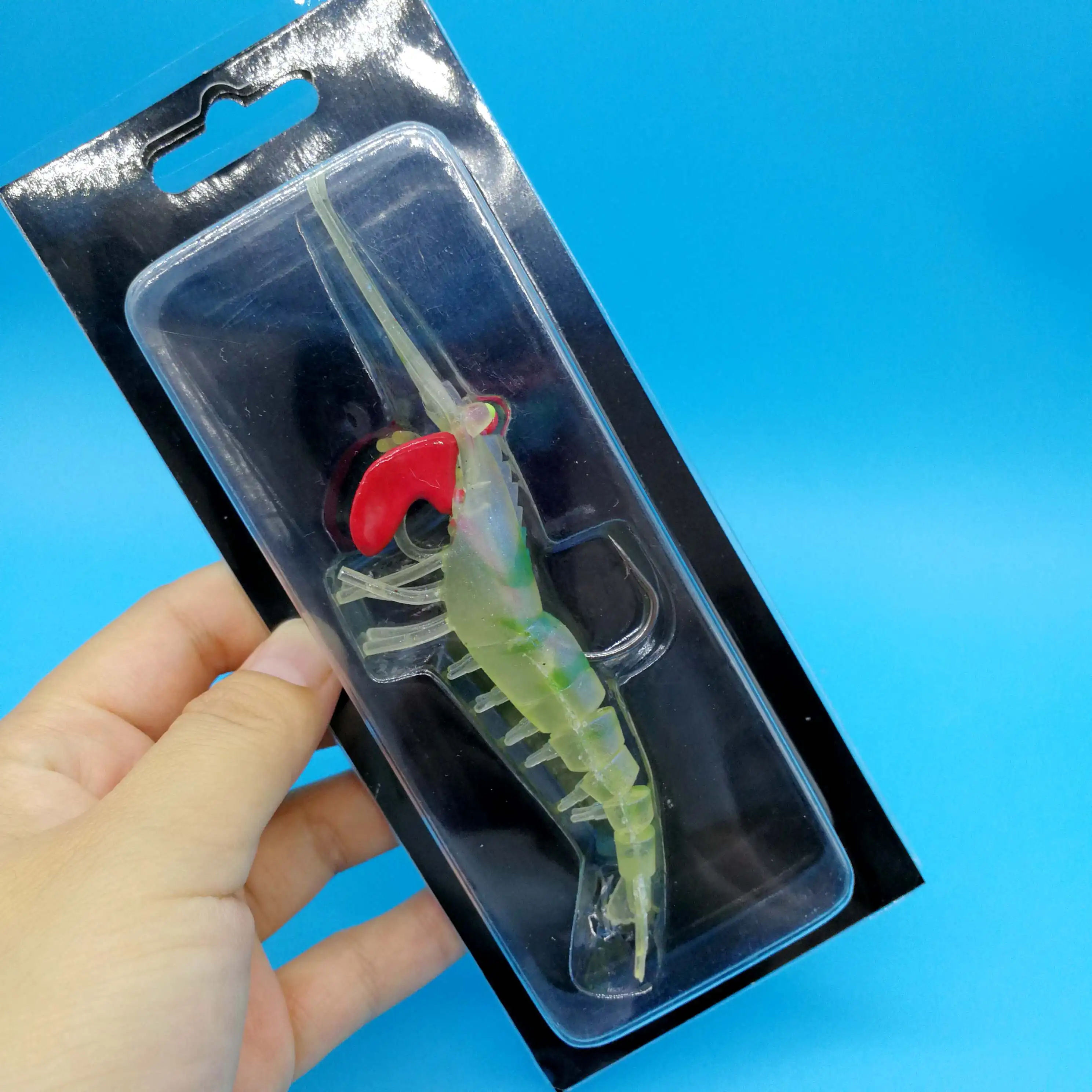 

HOOFISH 5PCS/LOT Big Soft Shrimp Lurre 18g/100mm Segmented Shrimp With Crank Hook Isca swimbait Pesca Peche Fishing Tackle